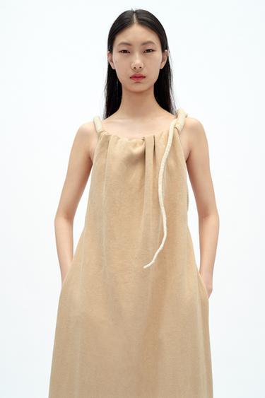 TIE DRESS X FANGLU LIN - Beige by Zara - Image 1