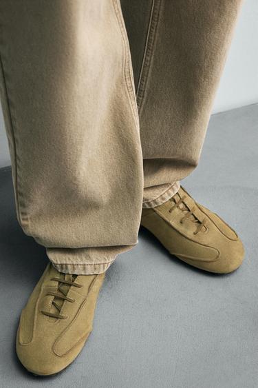 LEATHER TRAINERS LIMITED EDITION - Sand Brown by Zara