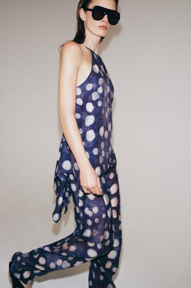 ZW COLLECTION POLKA DOT TROUSERS - Blue by Zara - Image 2