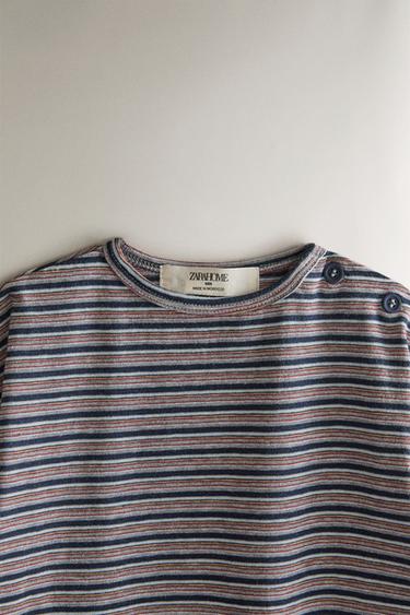 T-SHIRT DE PLAGE ENFANT RAYURES - Bleu de Zara - Image 1