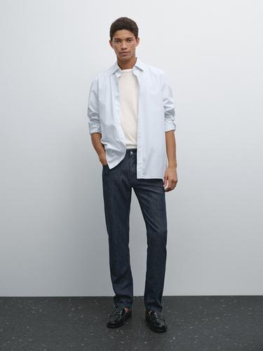 Jeans tapered fit ligero - Índigo de Zara - Imagen 0
