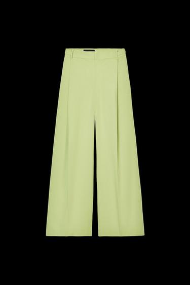 TROUSERS WITH BELT LOOPS - Apple green by Zara - Image 0