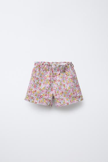 COMFORT TWILL PAPERBAG BERMUDA SHORTS - Pink by Zara
