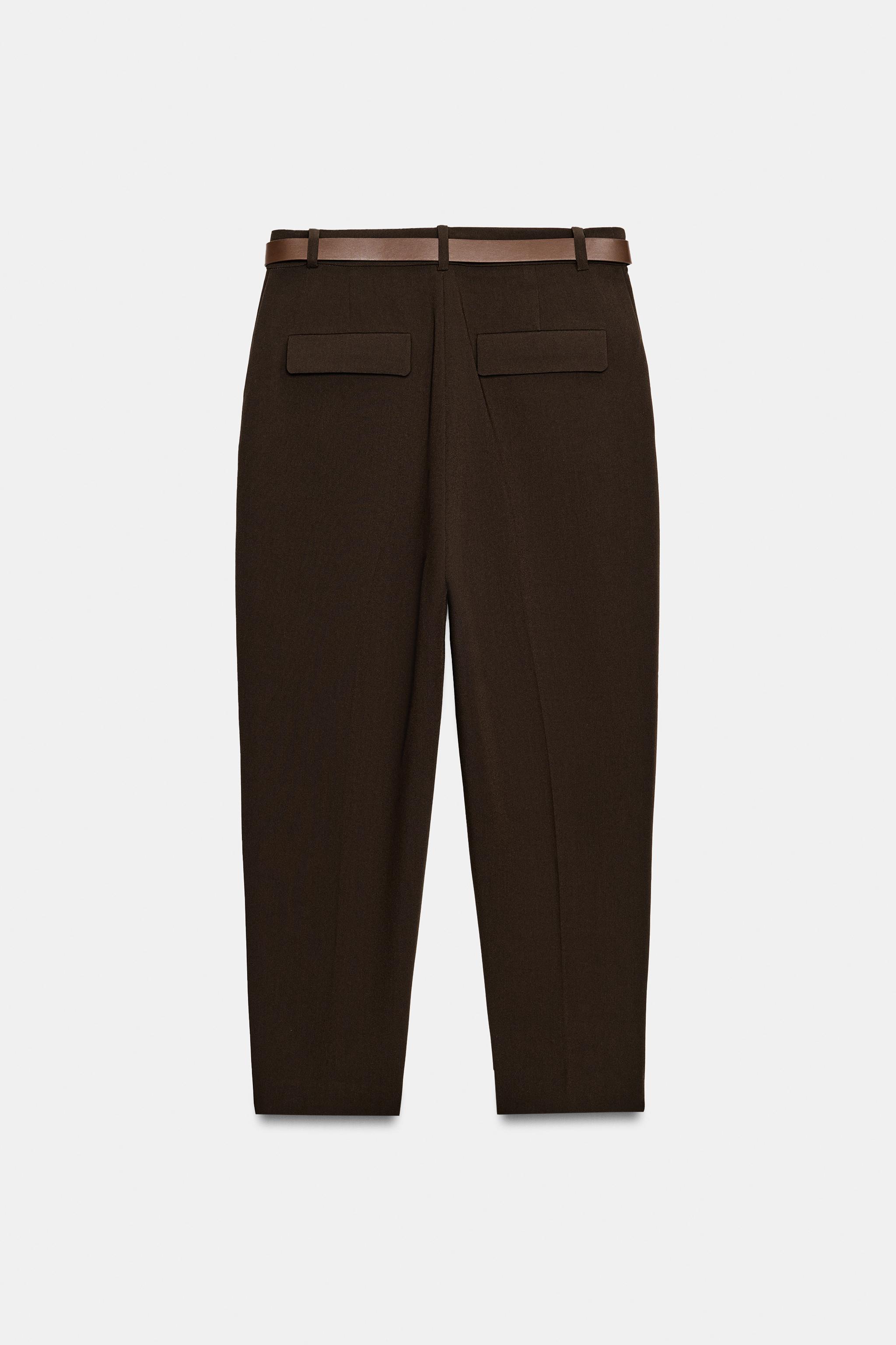 Zara Kemerli Crop Pantolon görsel 8