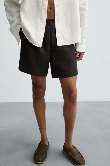 100% LINEN BERMUDA SHORTS - Anthracite grey by Zara - Image 5