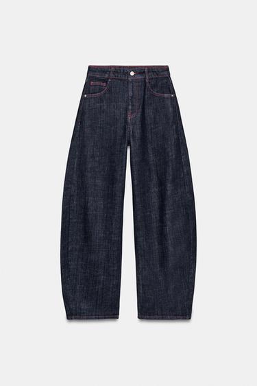 Z1975 HIGH-WAIST BARREL JEANS - Blue by Zara