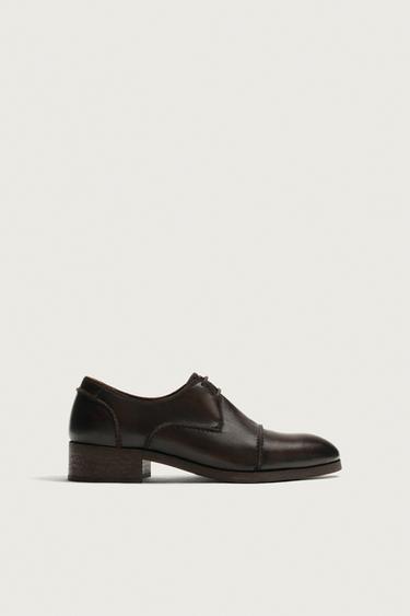 LEATHER DRESS SHOE - Brown by Zara