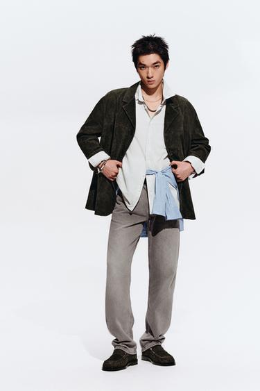 Zara 直筒版牛仔褲 - 灰色