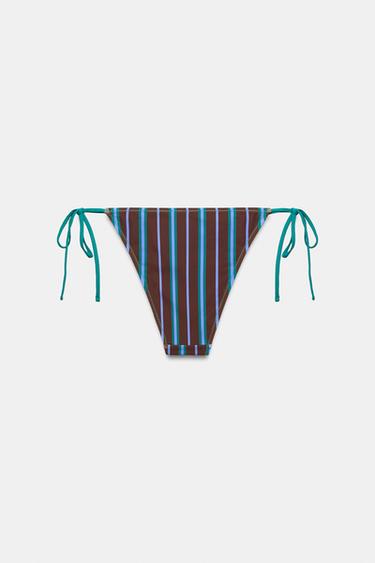 STRIPED BIKINI BOTTOMS WITH BOWS - Blue by Zara - Image 7