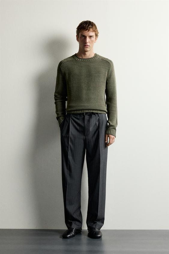JERSEY RELAXED FIT ESTRUCTURA - Khaki de Zara - Imagen 0