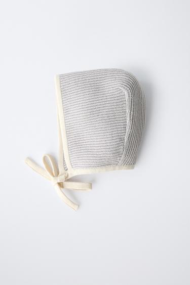BONNET WITH CONTRAST PIPING - Sky blue by Zara - Image 3
