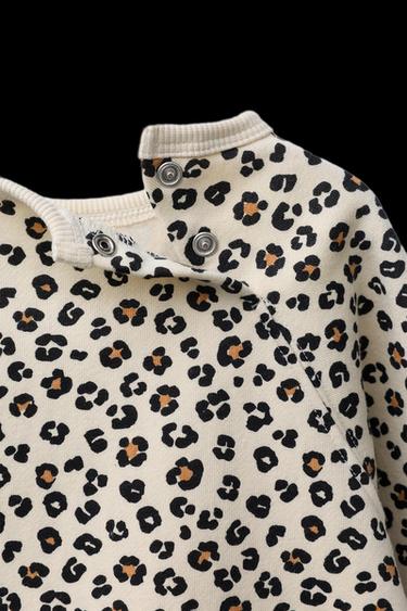 CONJUNTO SUDADERA Y LEGGING ANIMAL PRINT - Crudo de Zara