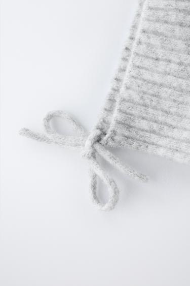 BONNET EN MAILLE CÔTELÉE - Gris chiné de Zara - Image 1