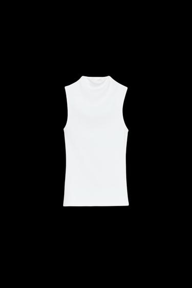 COTTON MODAL TOP - White by Zara - Image 0