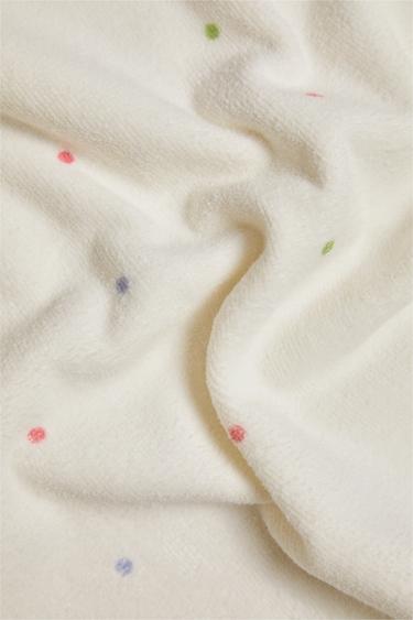 KIDS' VELOUR POLKA DOT TOWEL - Oyster-white by Zara - Image 3