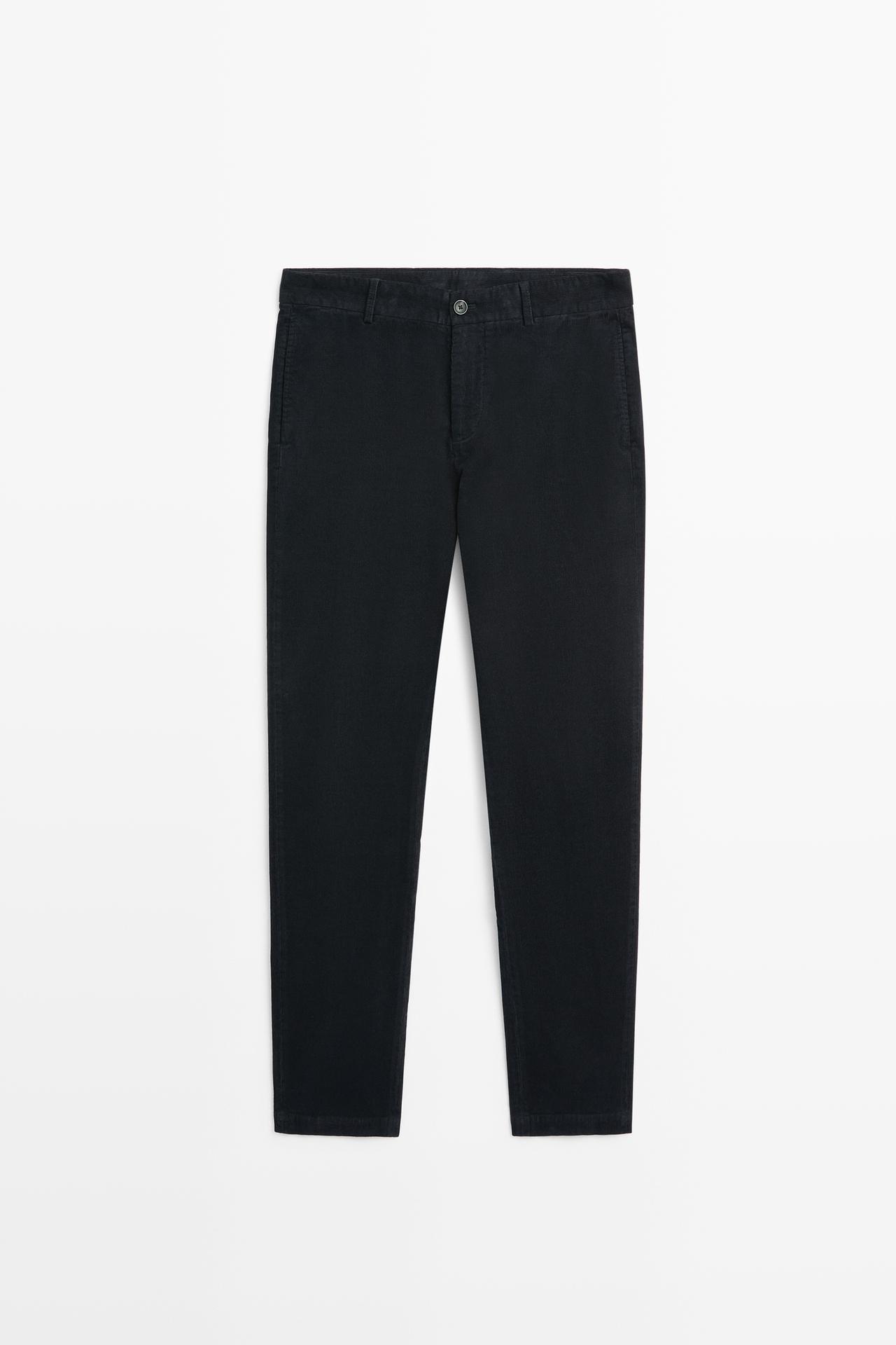 Slim fit corduroy pants — Navy blue