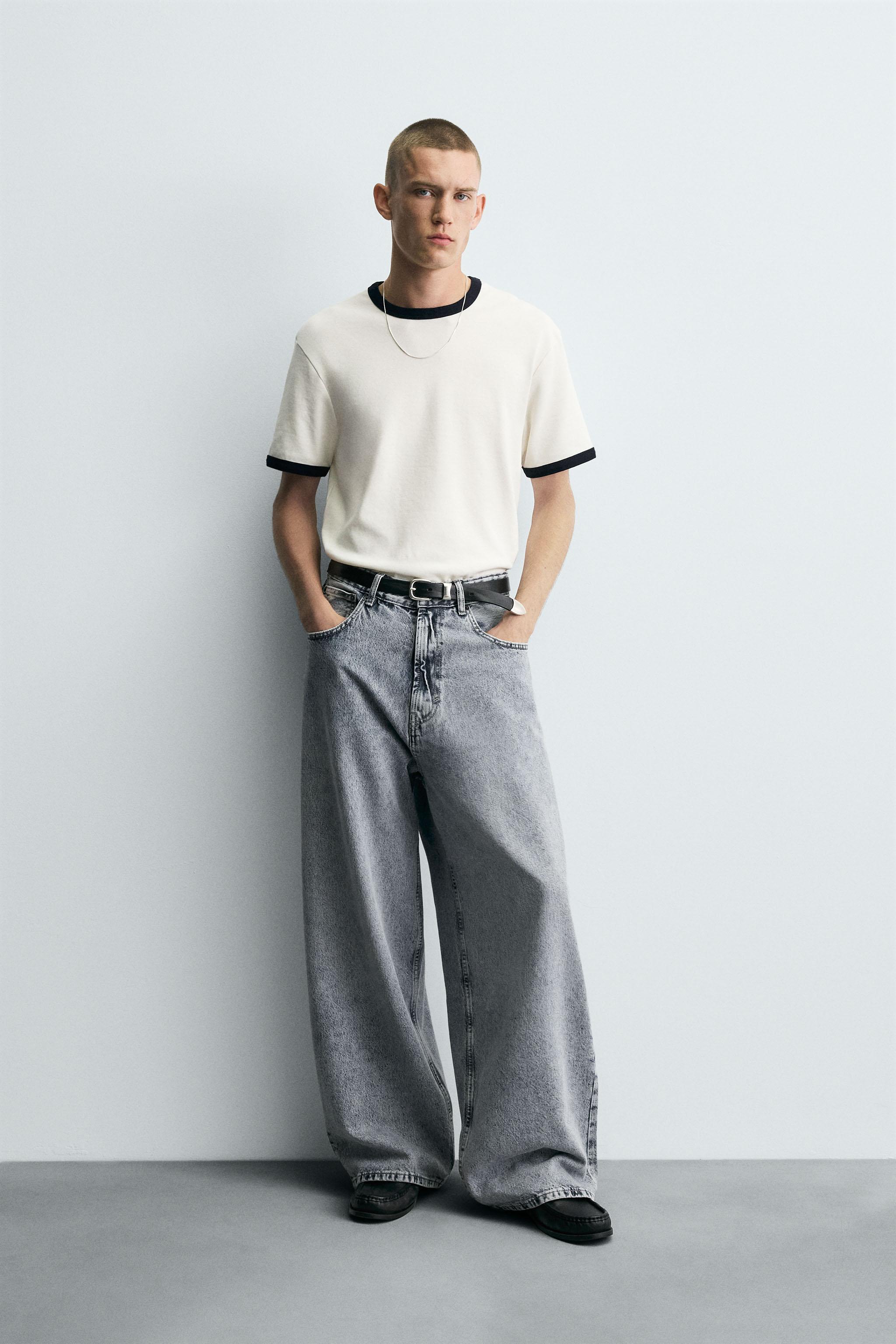 WIDE BAGGY FIT JEANS - Gray / Blue | ZARA United States