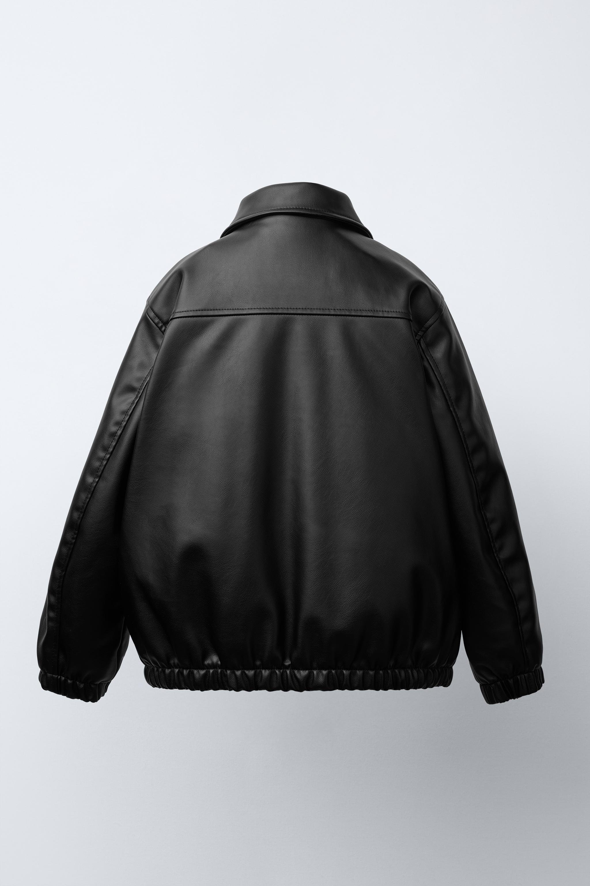 フェイクレザーボンバージャケット - ブラック | ZARA Japan / 日本