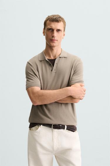 POLO PUNTO REGULAR FIT - Tostado claro de Zara - Imagen 0