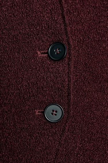 FITTED BOUCLÉ WOOL JACKET ZW COLLECTION - Wine by Zara - Image 7