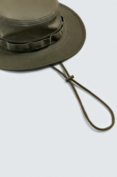 WIDE BRIM BUCKET HAT - Khaki by Zara - Image 1