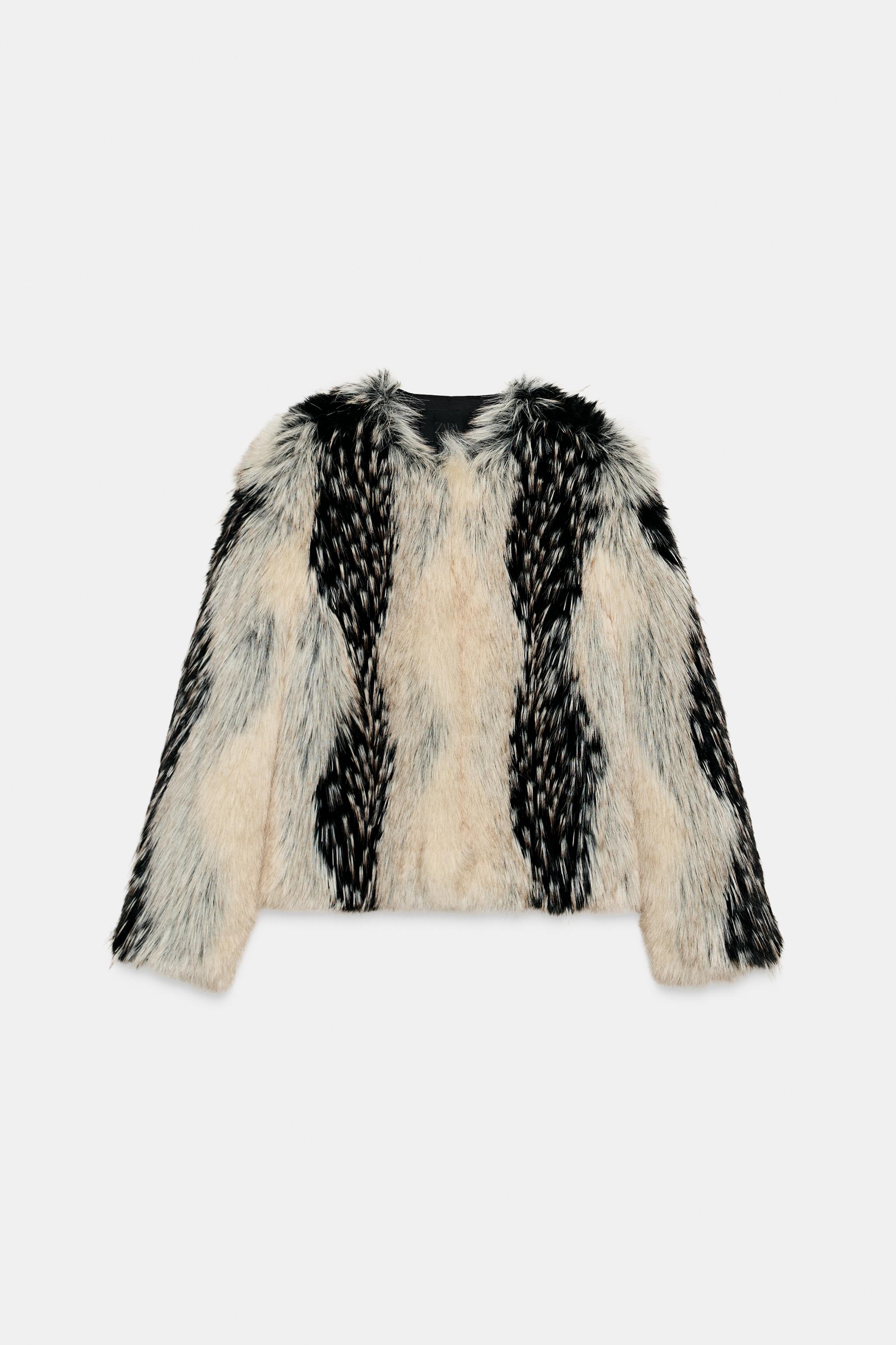 JAQUETA DE PELO SINTÉTICO ZW COLLECTION - Multicolor | ZARA Brasil