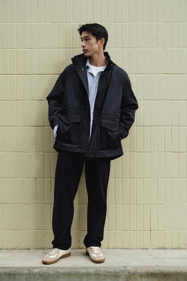 Zara 寬鬆版型派克外套 - 海藍色