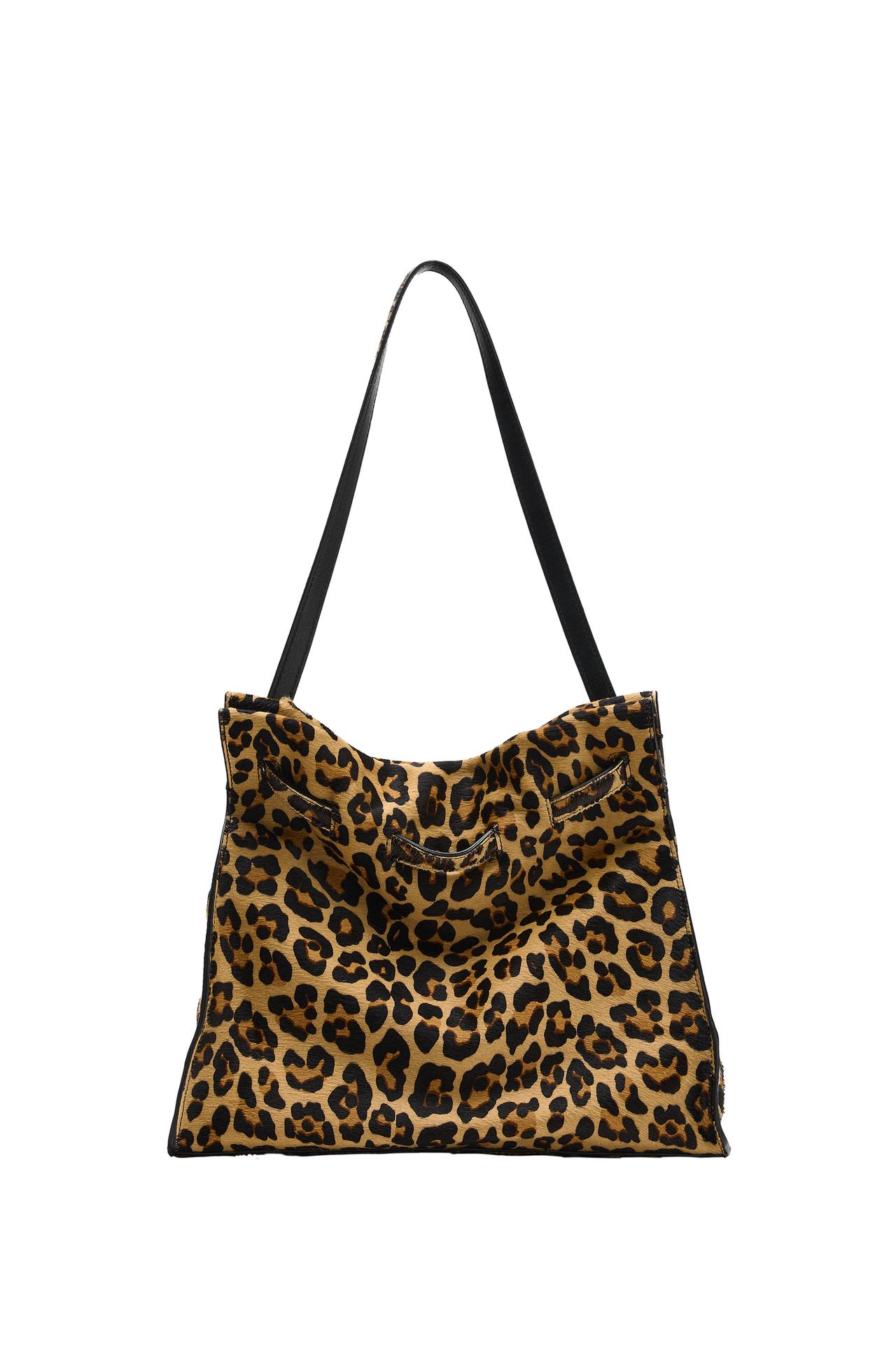 LEATHER PRINT SHOULDER BAG
