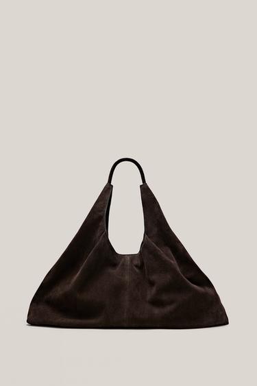 Zara Maxi split suede leather shopper bag - LIMITED EDITION - Brown - Image 0