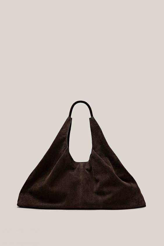 Split leather maxi shopper bag - LIMITED EDITION from Zara - $690