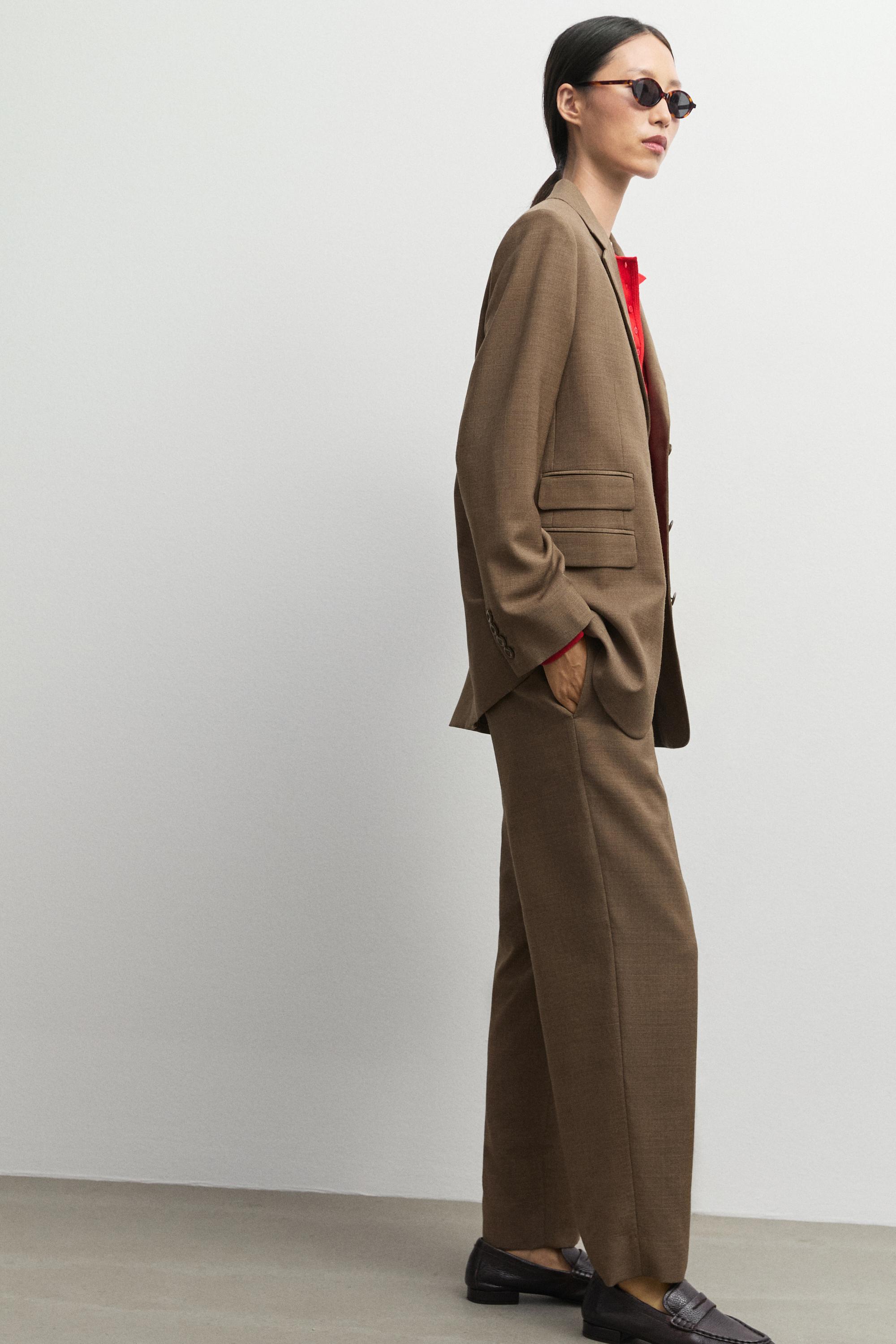 100% Wool Melange Suit Pants