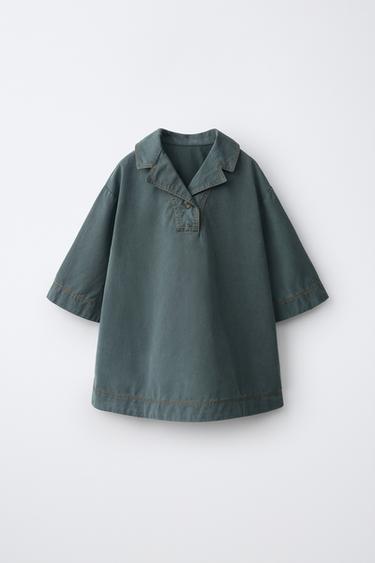ZARA TIMELESS - FLOWY SHIRT DRESS — Green 1