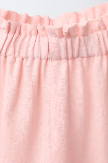 PANTALON DENTELLE 100% LIN - Rose pastel de Zara - Image 2