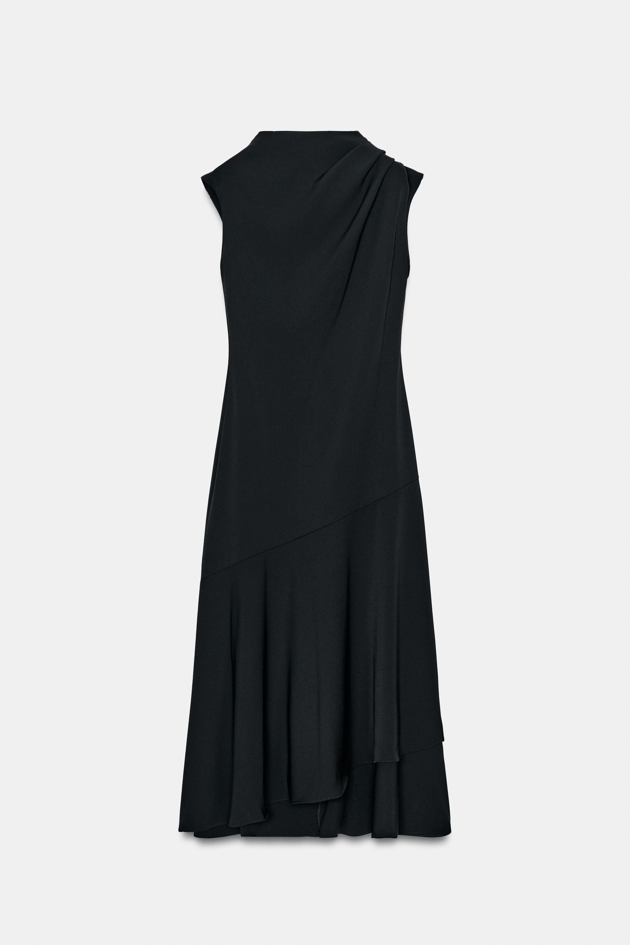 ROBE MI-LONGUE ASYMÉTRIQUE