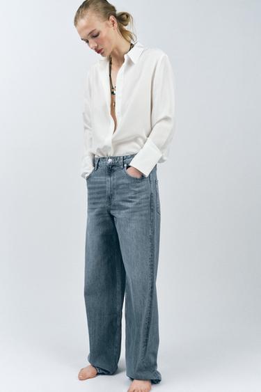 JEANS ZW COLLECTION BAGGY TIRO MEDIO - Azul claro de Zara