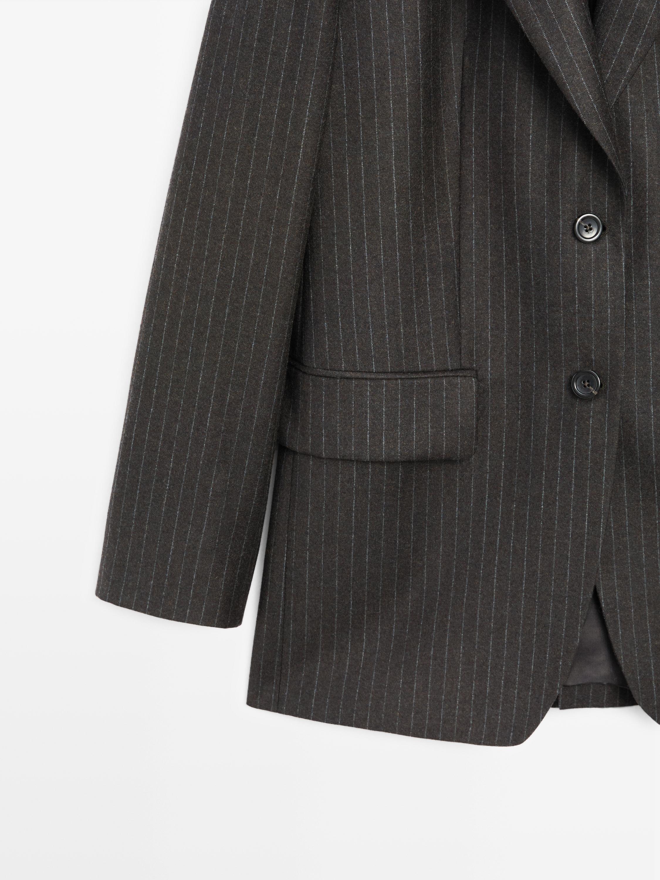 100% wool pinstripe blazer