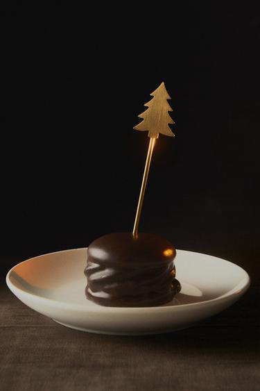 PACK OF CHRISTMAS TREE COCKTAIL PICKS (PACK OF 8) - Golden by Zara