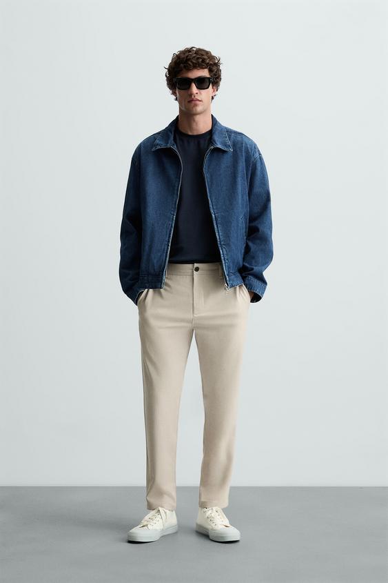 PANTALÓN SLIM FIT - Beige de Zara - Imagen 0