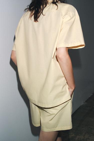 SHORT POPELINE SURPIQÛRES - Écru de Zara - Image 5
