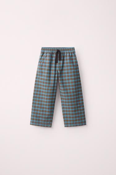 チェック柄パンツ CREATED BY CARAMEL LONDON X ZARAブルー/グリーンZaraのチェック柄パンツ CREATED BY CARAMEL LONDON X ZARA - ブルー/グリーン