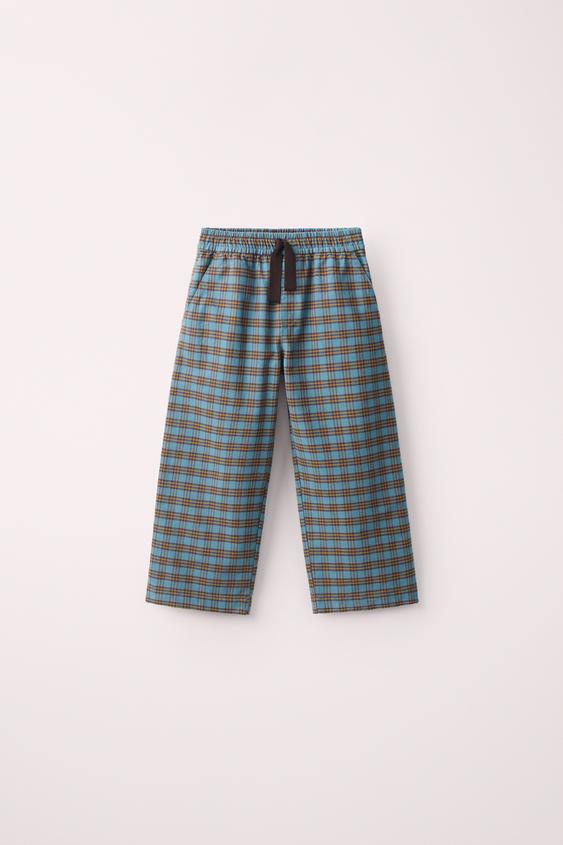 PANTALON À CARREAUX CREATED BY CARAMEL LONDON X ZARA - Bleu / Vert de Zara - Image 0