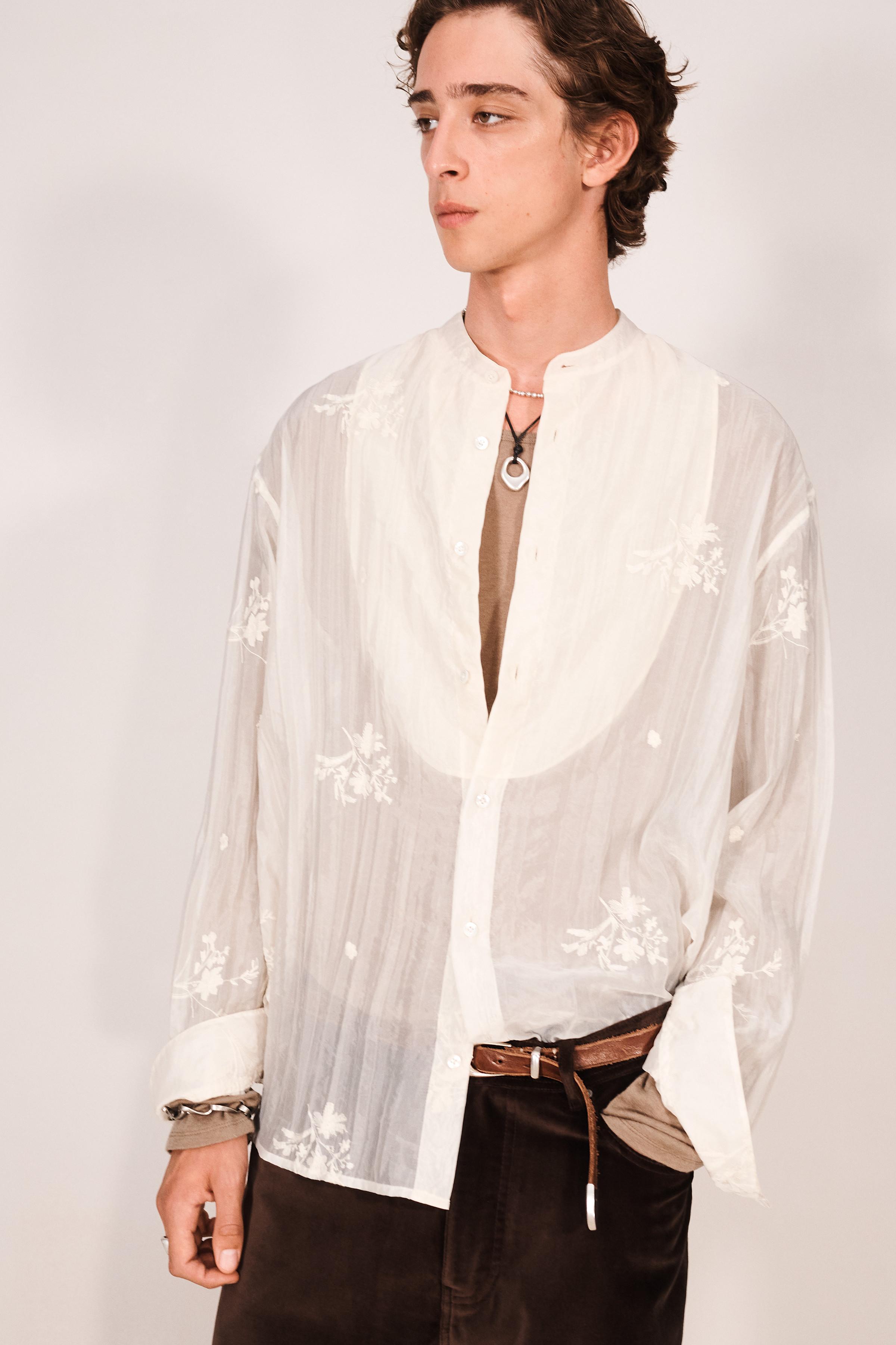 SEMI-SHEER EMBROIDERED SHIRT