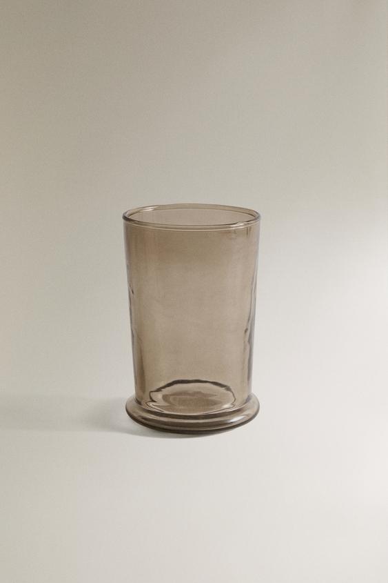 PORTA-ESCOVA DE DENTES DE VIDRO COM TEXTURA FUMÊ - Marrom da Zara - Imagem 0
