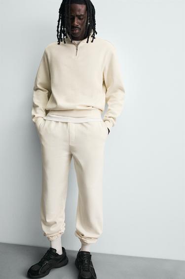 PANTALON DE JOGGING BASIQUE - Blanc cassé de Zara - Image 4