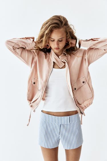 MINI STRIPED SHORTS - Blue/White by Zara