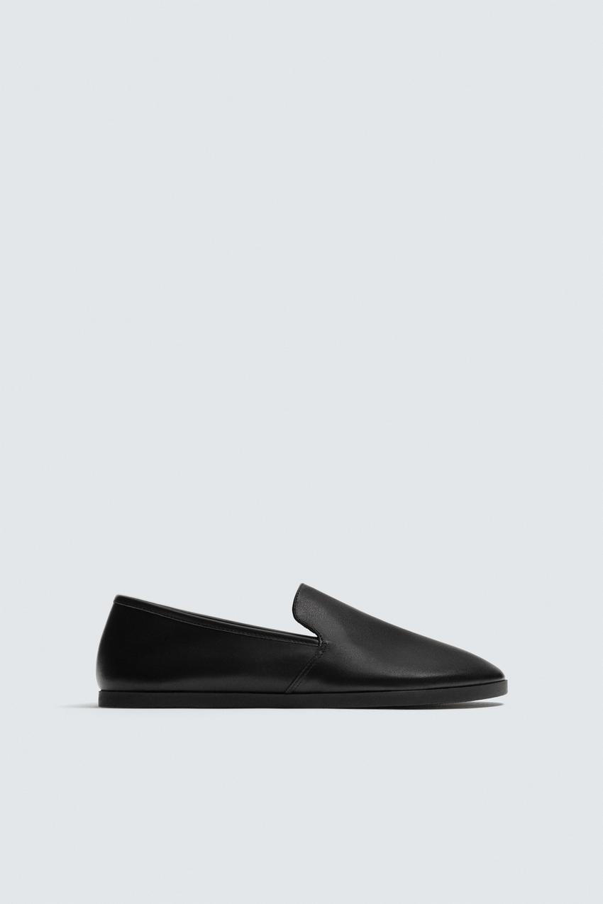 Zara Black Loafers Classic Slip-On Style Zara | Shoes | Zara Black Leather Loafers Classic Slipon  main image 3