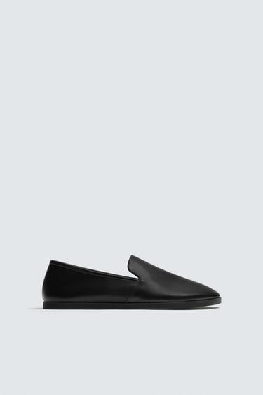 Zara 真皮樂福鞋 - 黑色