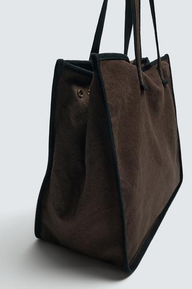 SAC SHOPPER EN TISSU - Marron de Zara - Image 4
