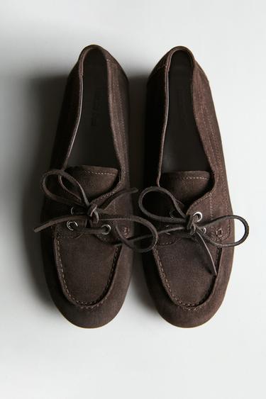 Zara Leather deck shoes - Brown - Image 0