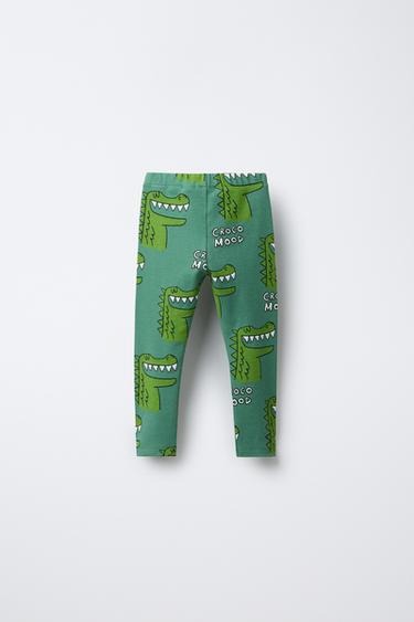 CROCODILE PRINT LEGGINGS - Green by Zara - Image 1